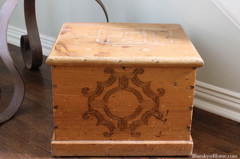 antique wood box with lid