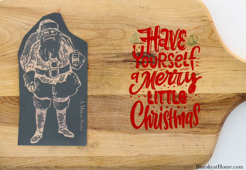 stencils on Christmas vintage cutting boards