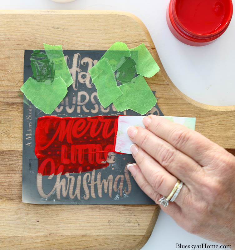 painting Christmas vintage cutting boards