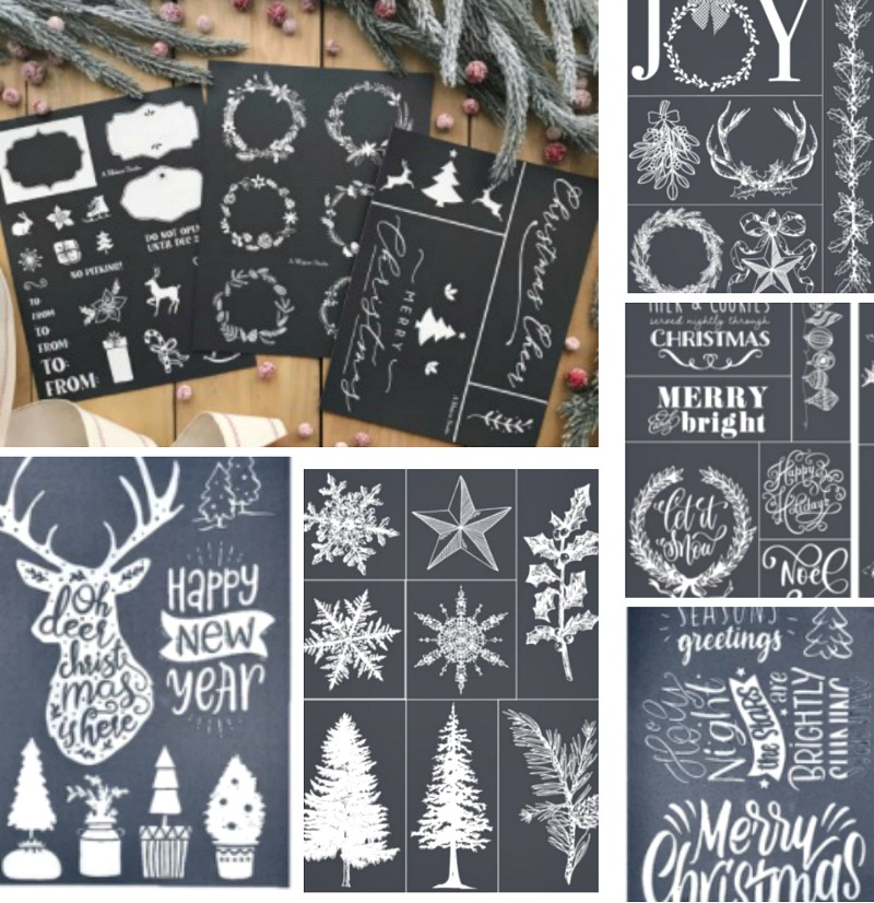 collection of Christmas stencils