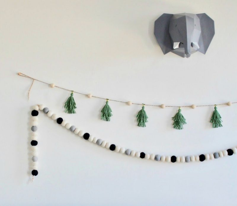 green tassel garland