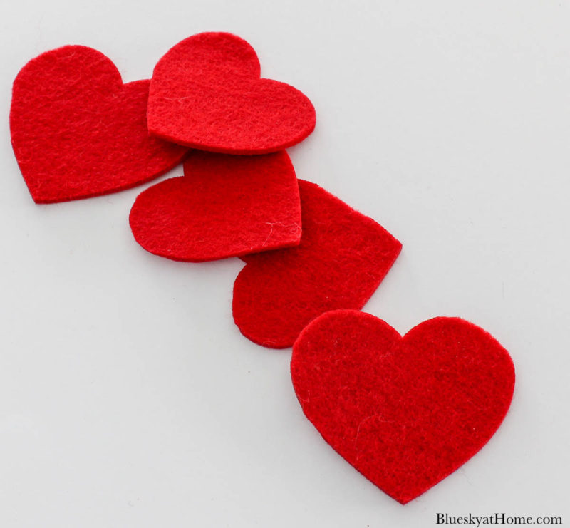 red felt hearts