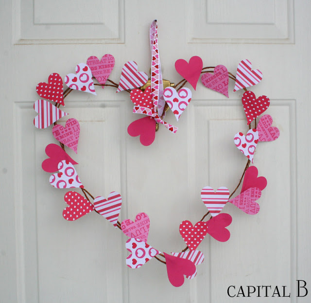 easiest Valentine heart wreath
