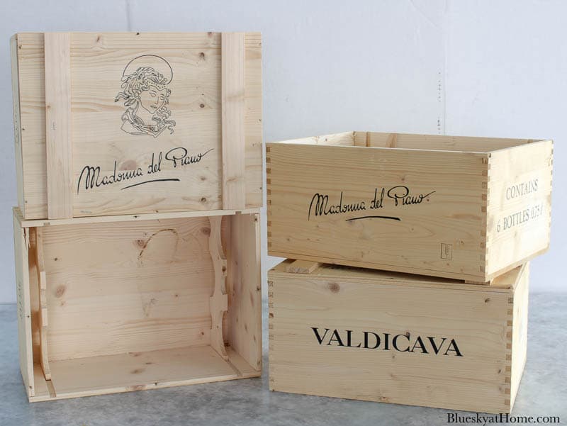 four wine crates