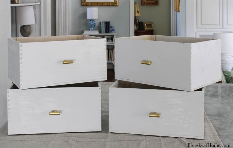 white four repurposed wine crates