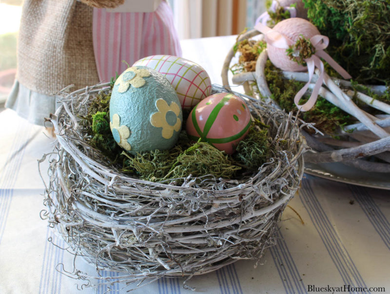 nest with Easter eggs
