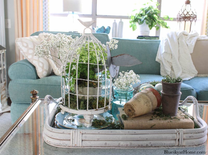 How to Style a Spring Birdcage Vignette - Bluesky at Home