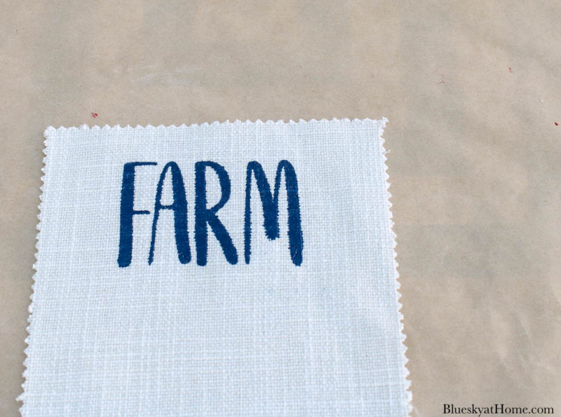 farm stencil on fabric