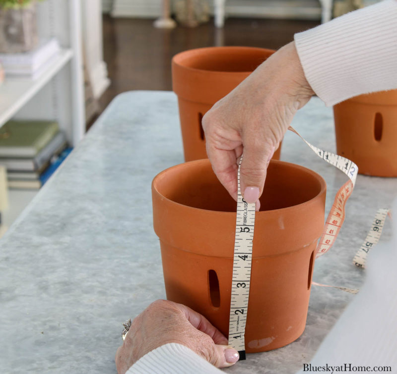 measuring clay pots