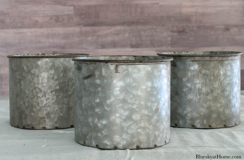 3 galvanized pails