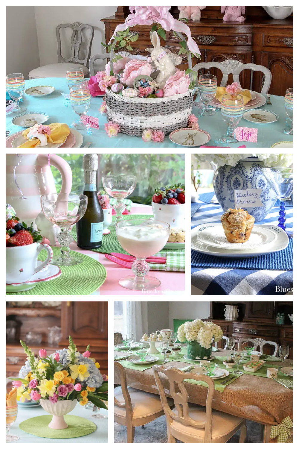 5 Pretty Spring and Easter Tablescapes - Bluesky at Home