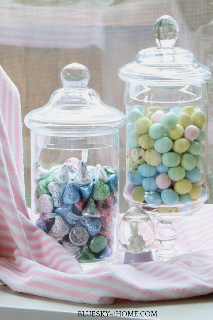 easter candy in jars