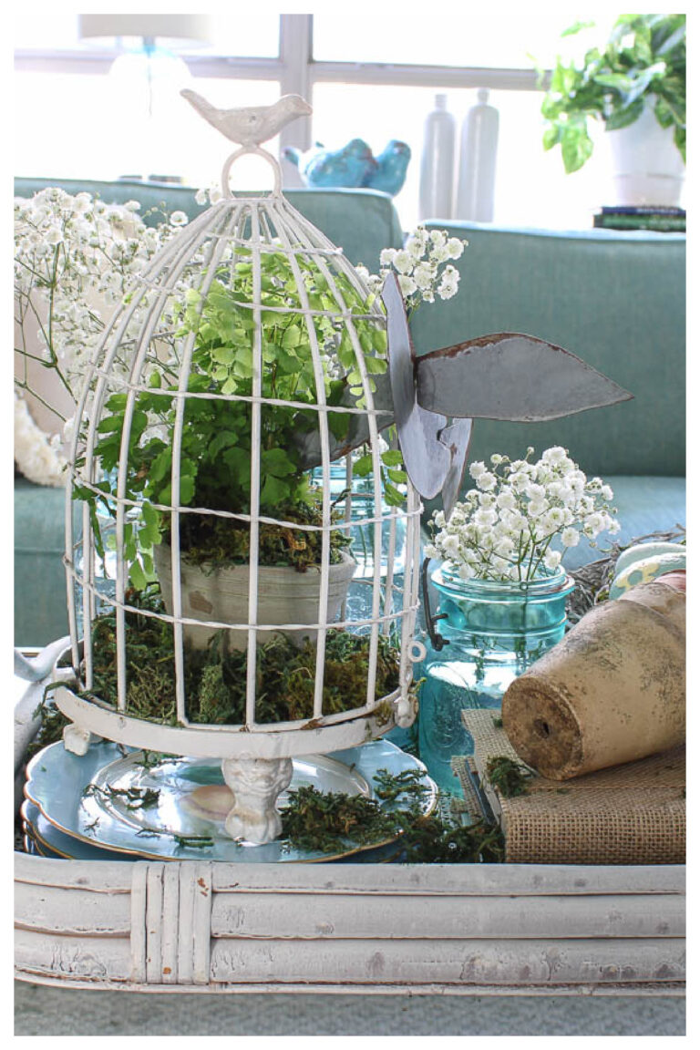 How to Style a Spring Birdcage Vignette