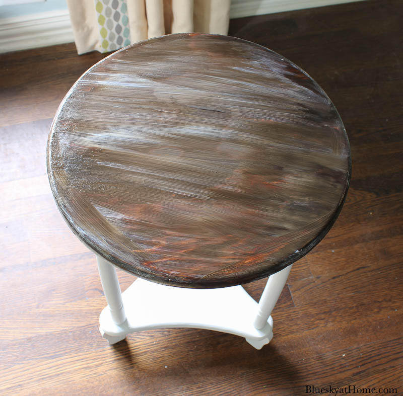 repurposed old table with sealer