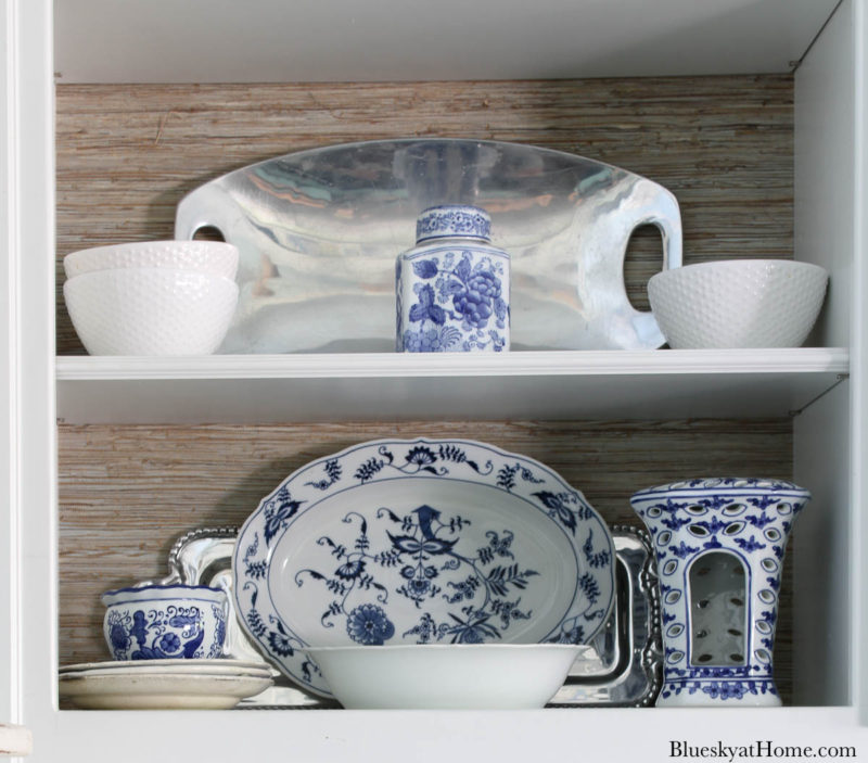 blue and white dishes