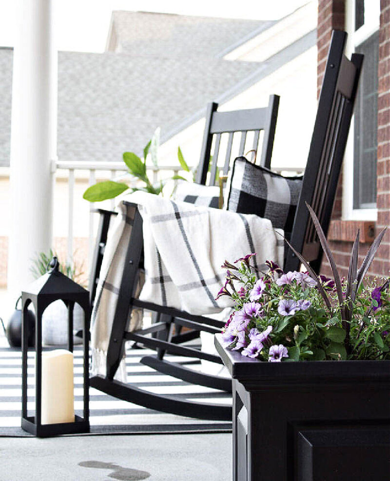 black and white front porch ideas