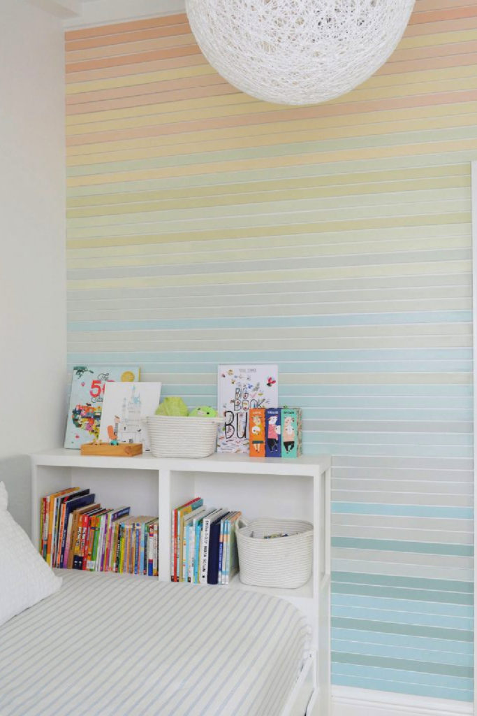 pastel ombre wall treatment