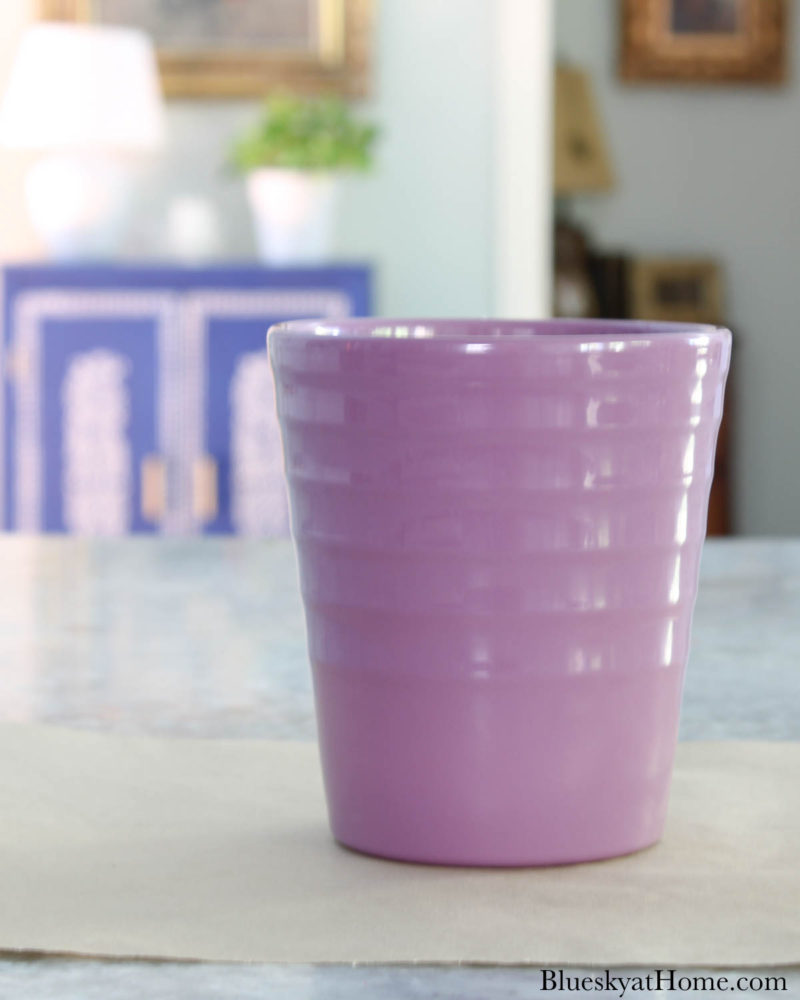 mauve ceramic flower pot