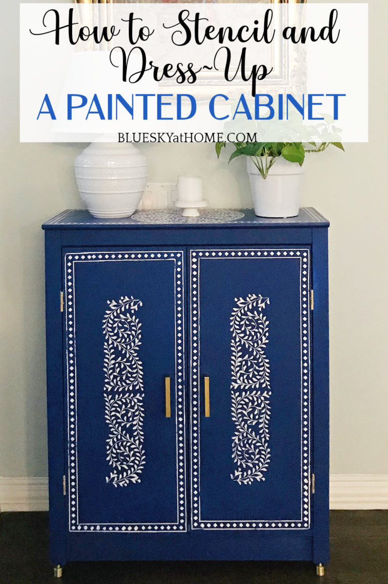 How to Stencil a Painted Cabinet for a New Look
