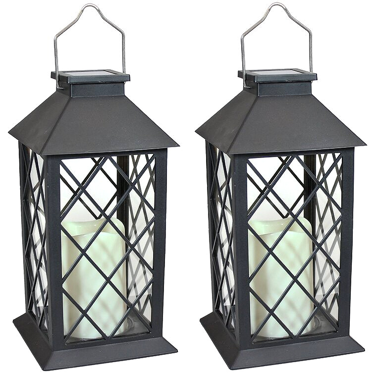 black solar patio lanterns