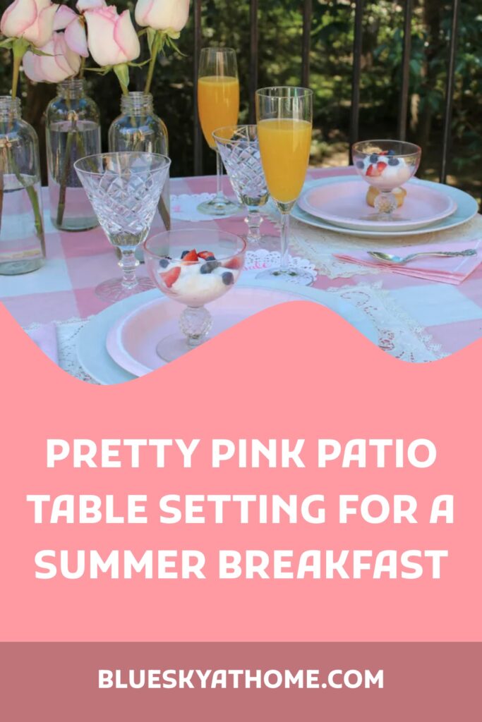 pretty pink patio tablesetting