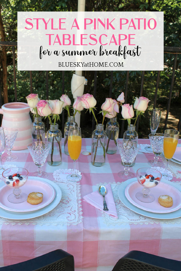 Pretty Pink Patio Table Setting for a Summer Breakfast