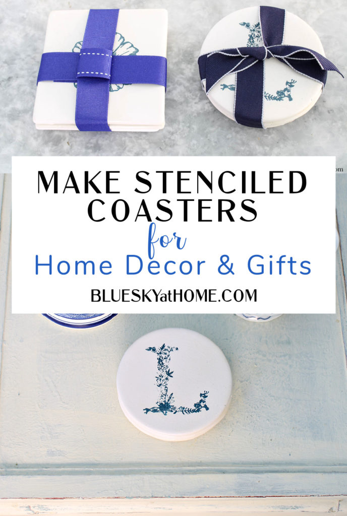 How to Stencil Tile Coasters