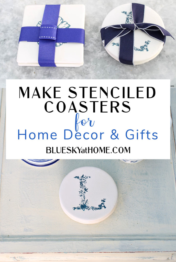 How to Decorate Plain Ceramic Tile Coasters - Bluesky at Home