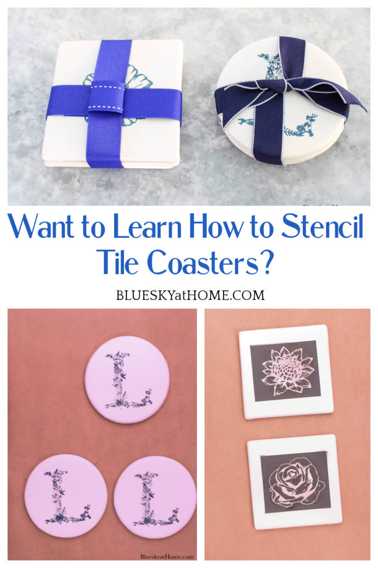 How to Stencil Tile Coasters for Home Decor