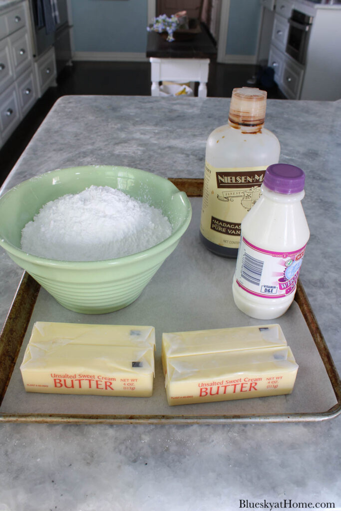ingredients for vanilla icing