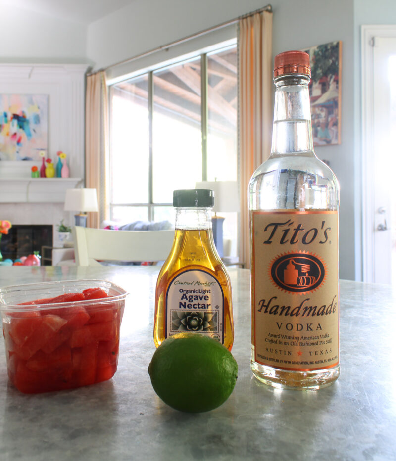 ingredients for watermelon cocktail