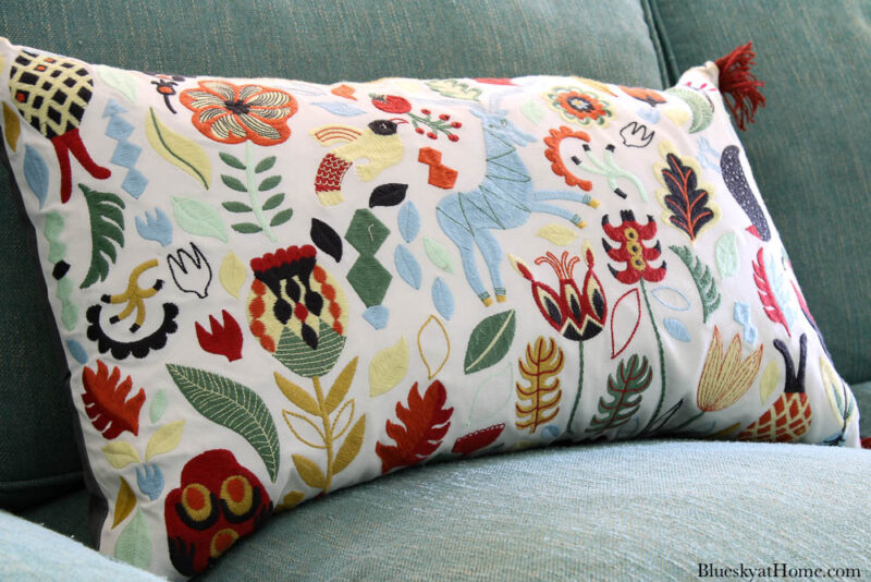 multi-colored fall pillow