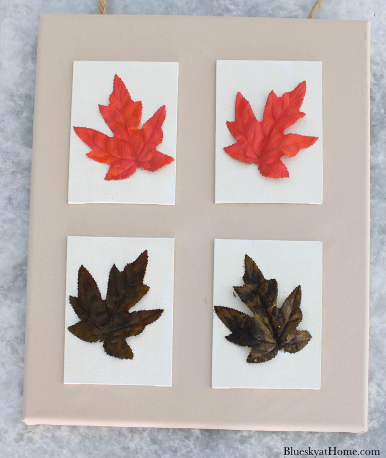 Easy DIY Fall Leaf Art On Canvas - Bluesky at Home