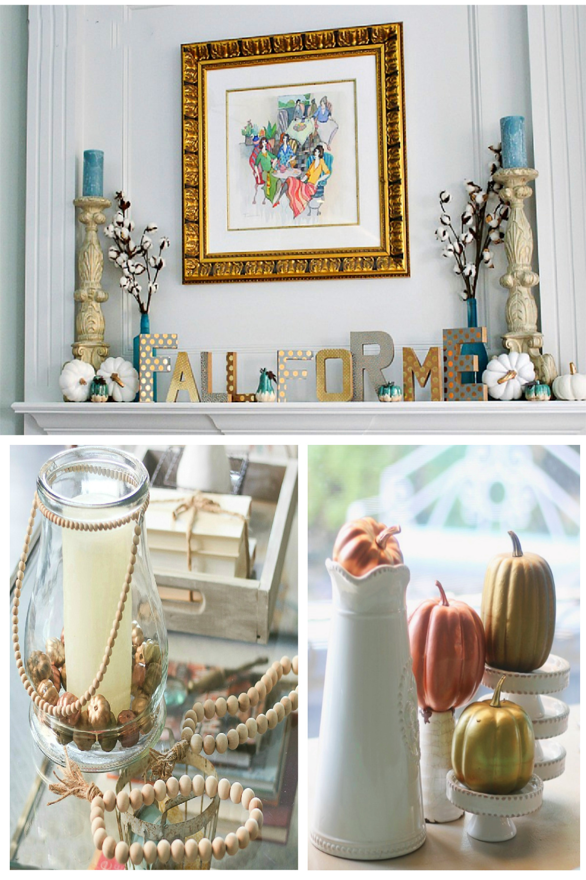collage of 3 easy DIY fall projects
