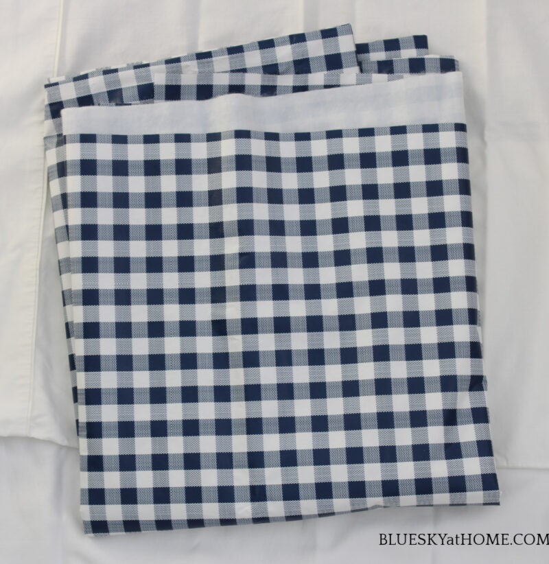 blue and white check fabric