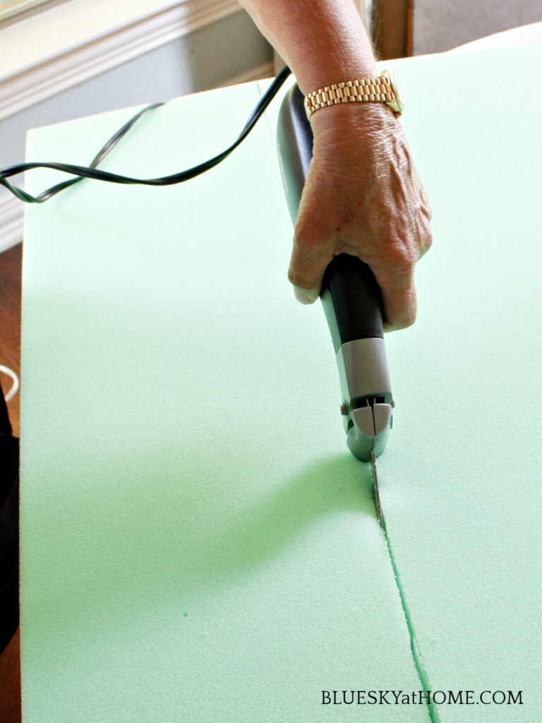 cutting foam with an electric knife