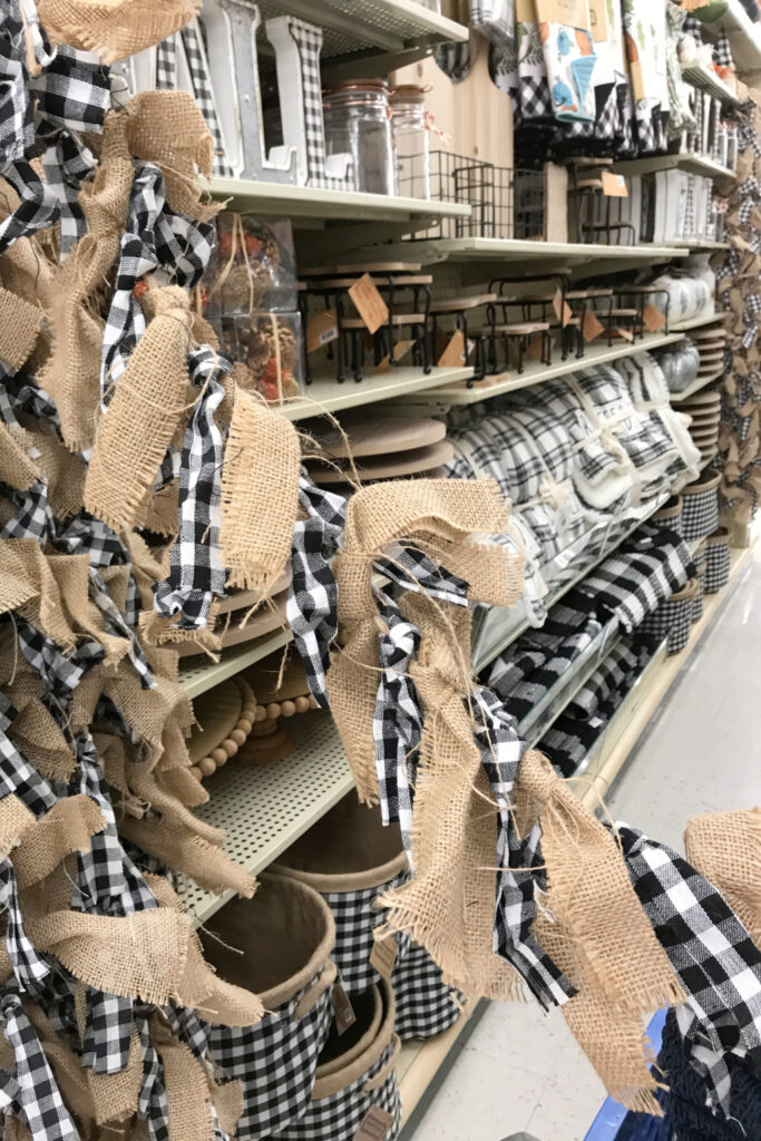 balck and white check burlap banner