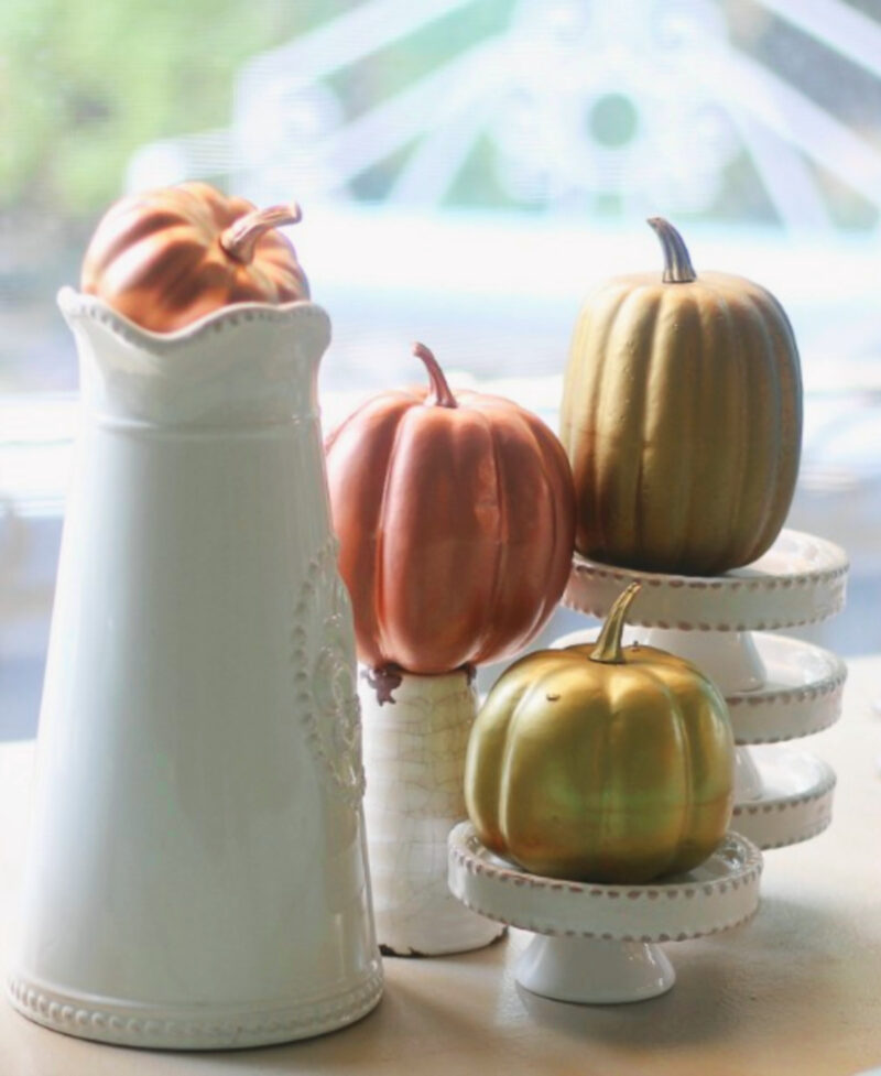 painted metallic pumpkins