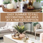 collage of summer to fall coffee table images