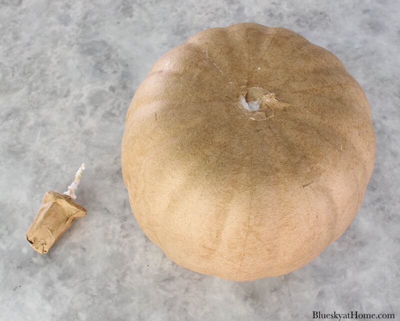 paper maché pumpkin with stem