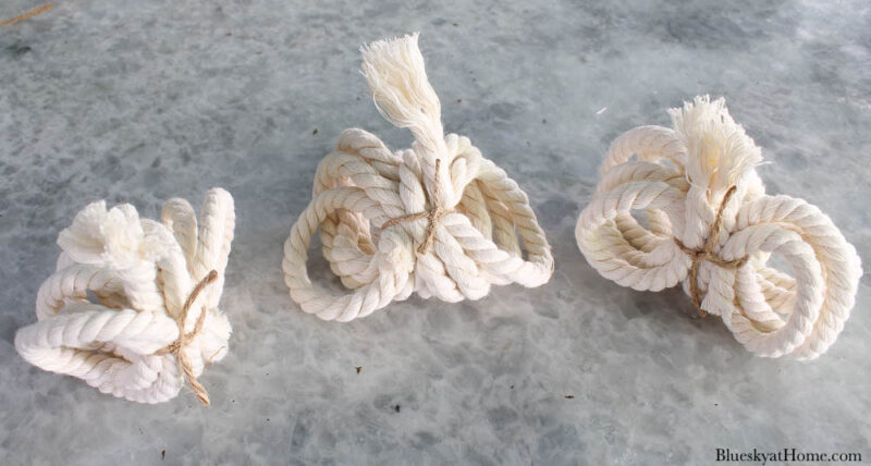 3 rolls of white rope