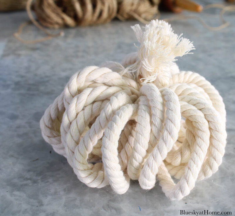 pumpkin made of white rope