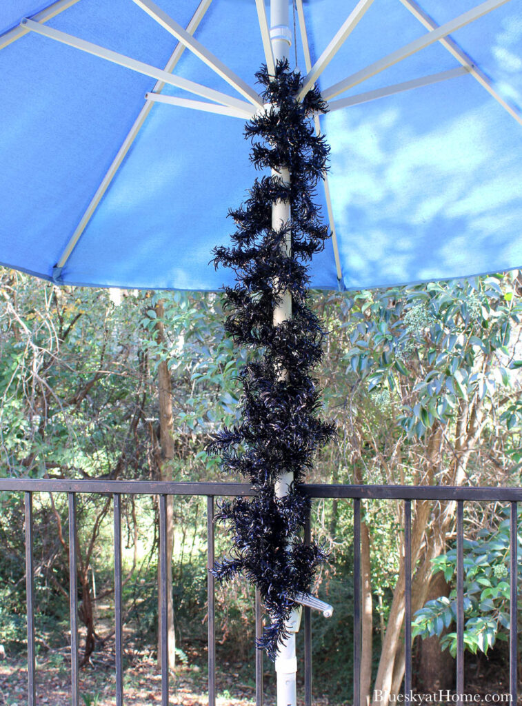 black garland on post