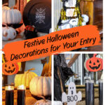 festive halloween decorations in the entry