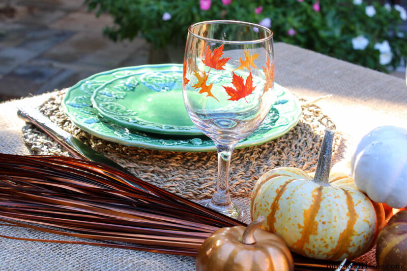 green Thanksgiving dishes on table