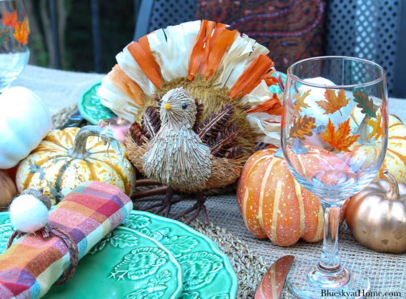 turkey and pumpkin centerpiece