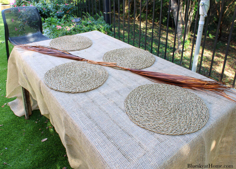 round woven placemats on table