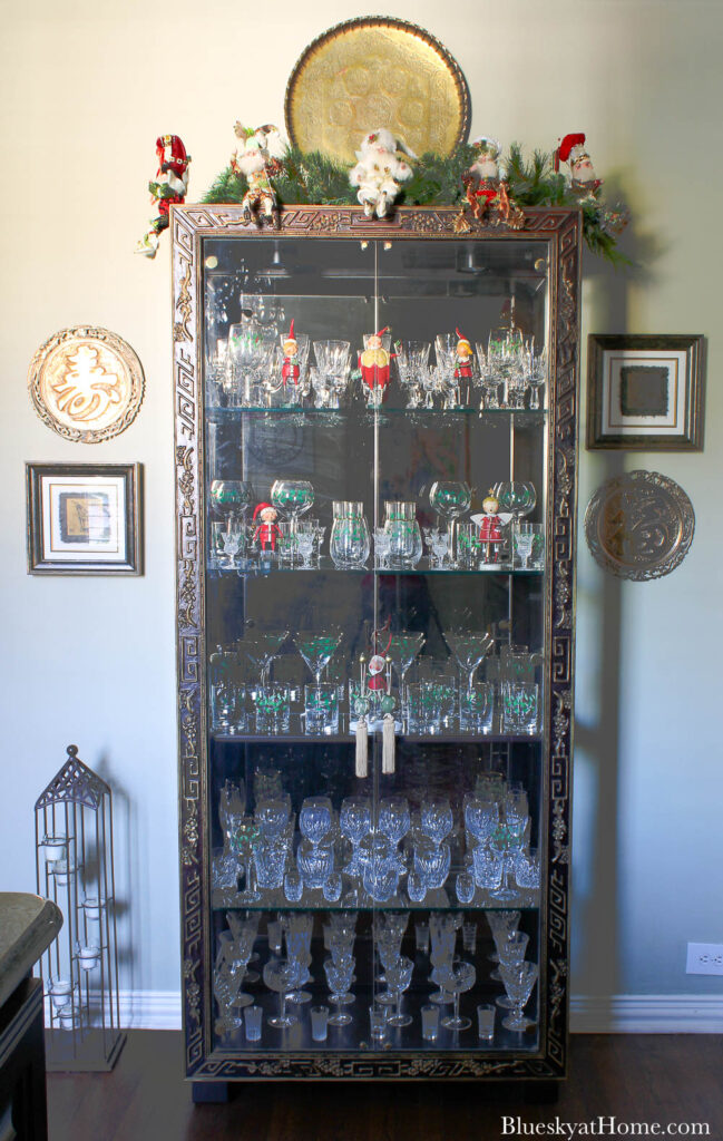 curio cabinet with crystal