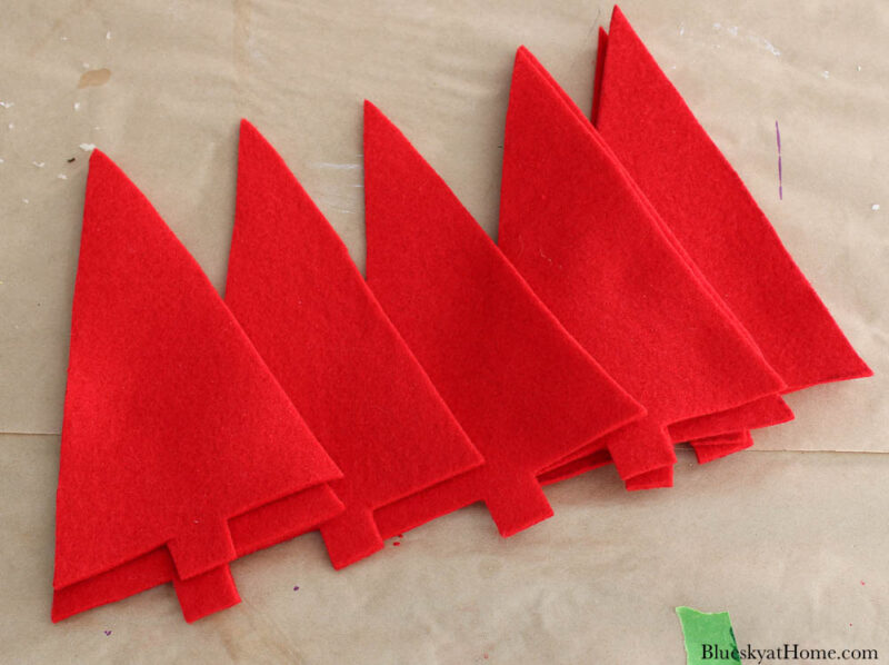 red felt Christmas trees