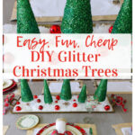 how to make glitter Christmas trees